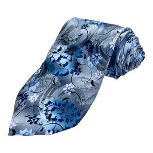 MEN'S NECKTIE - AIRSPACE  { TOTAL LENGHT: 59 " } SILVER & BLUE